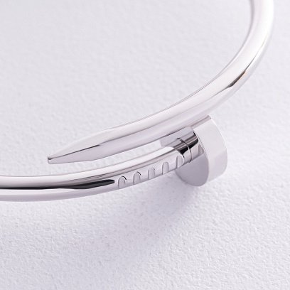 Жорсткий браслет "Цвях" у білому золоті б05466 №5