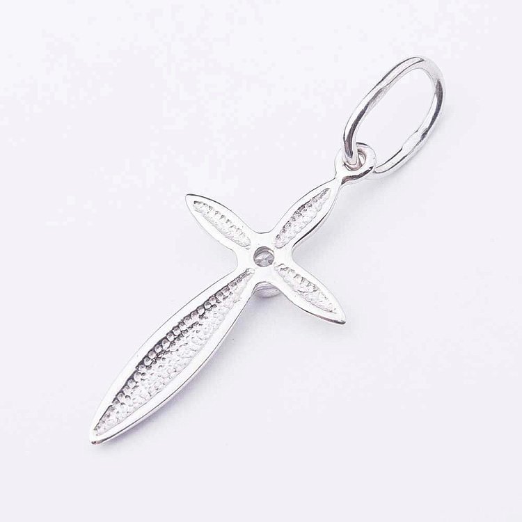 Золотой крестик с фианитом п01873 от ювелирного магазина Оникс - 2