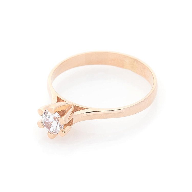 Золота заручальна каблучка (фіаніт) к05785 від ювелірного магазину Онікс - 1