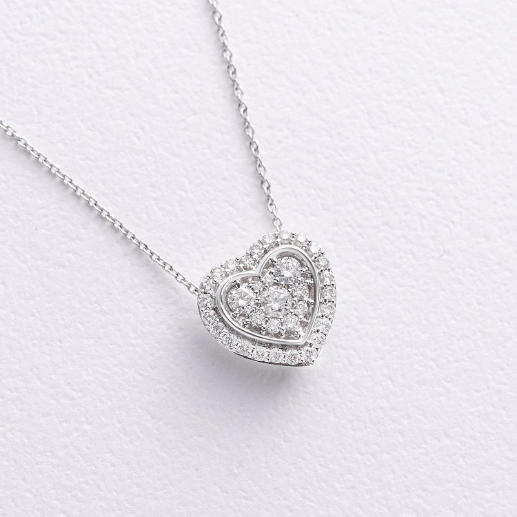 Золотое колье "Сердечко" с бриллиантами колб0144ca от ювелирного магазина Оникс - 4