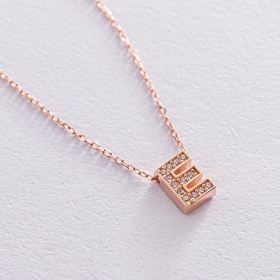 Кольє з буквою "В" в червоному золоті (фіаніти) кол01255Е №3