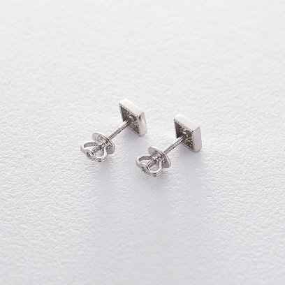 Золоті сережки-пусети "Ромби" с06195 №3