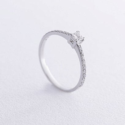 Заручальна каблучка з діамантами (біле золото) 225761121