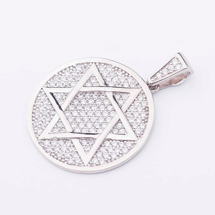 Золота підвіска "Зірка Давида" з фіанітами п02420 від ювелірного магазину Онікс - 1