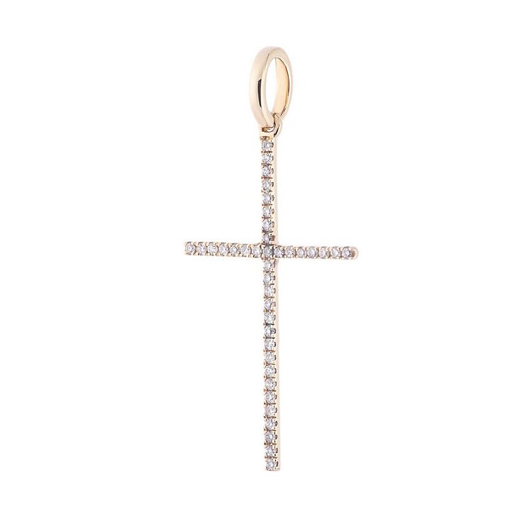 Золотий хрестик з діамантами пб0075ch від ювелірного магазину Онікс