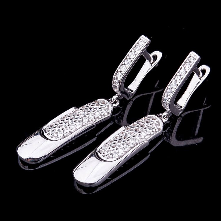 Золоті сережки з фіанітами с03651 від ювелірного магазину Онікс - 1