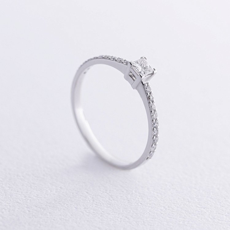 Заручальна каблучка з діамантами (біле золото) 225761121 від ювелірного магазину Онікс