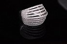 Серебряное кольцо с фианитами (родий) 111112 от ювелирного магазина Оникс - 4