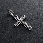 Серебряный крест с чернением 132728 от ювелирного магазина Оникс - 1