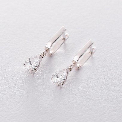 Срібні сережки (фіаніти) 121272 №2