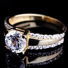 Золотое женское кольцо с фианитами к02451 от ювелирного магазина Оникс - 2