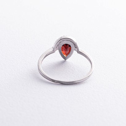 Подвійна срібна каблучка з піропом і фіанітами GS-01-004-4110 №8