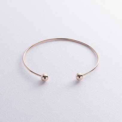 Жесткий браслет "Шарики" (желтое золото) б05475