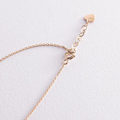 Золотое колье "Крестик" с фианитами кол02193 №5