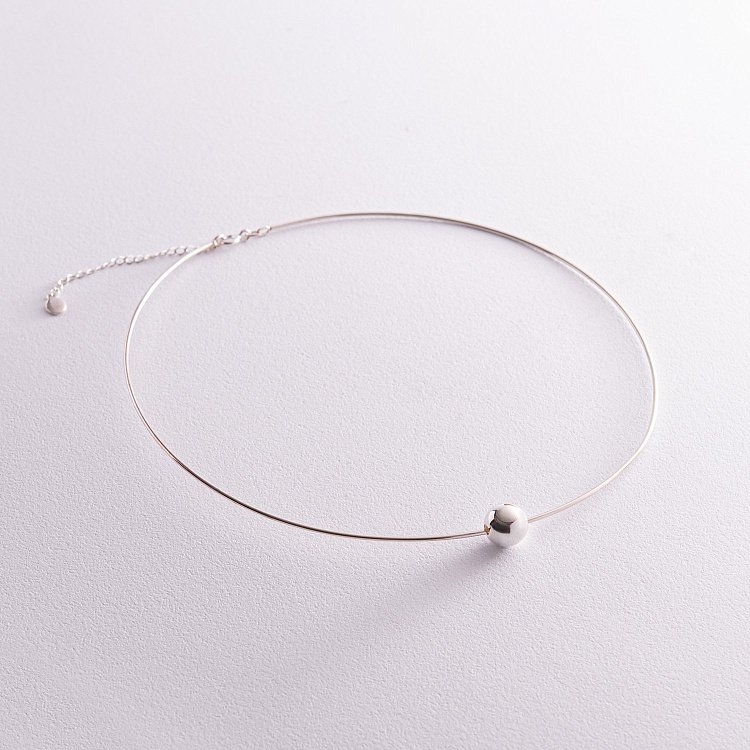 Серебряное колье с шариком 1099 от ювелирного магазина Оникс - 3