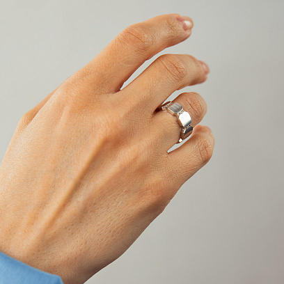 Каблучка "Claudia" в білому золоті (фіаніти) ﻿к08244 №2