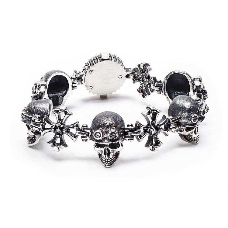 Чоловічий срібний браслет "Гонщик" з гематитом tlbiker від ювелірного магазину Онікс