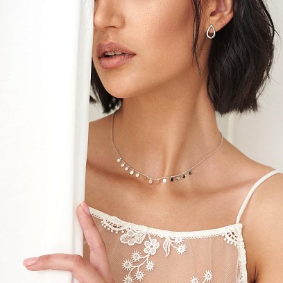 Колье "Монетки" в белом золоте кол01395 №2