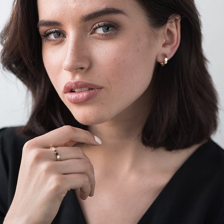 Золотое кольцо без камней к06214 от ювелирного магазина Оникс - 5