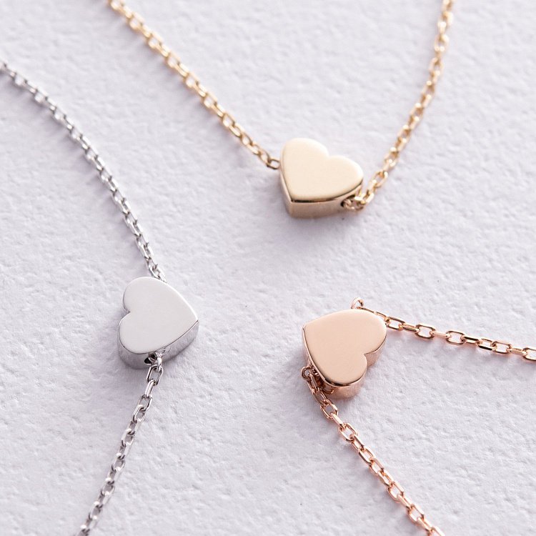 Браслет "Сердечко" у червоному золоті б05184 від ювелірного магазину Онікс - 5