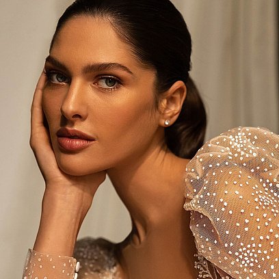 Золоті сережки-пусети з фіанітами 8 мм с03535 №5