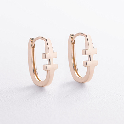 Сережки "Tina" у жовтому золоті с09738