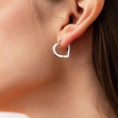 Серебряные серьги "Сердечки" OR111510 №2