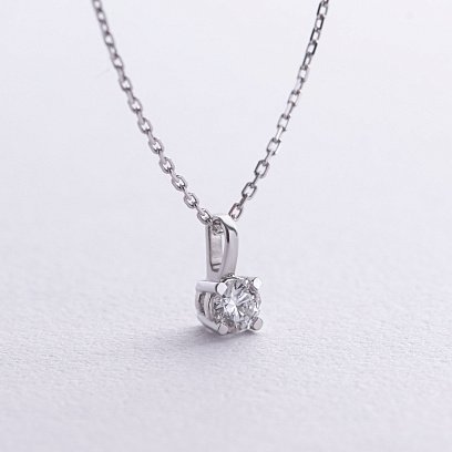 Кольє в білому золоті з діамантом 112081121