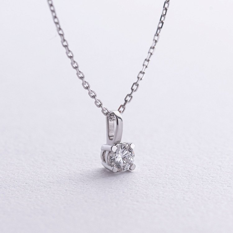 Кольє в білому золоті з діамантом 112081121 від ювелірного магазину Онікс