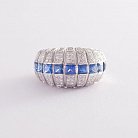 Золотое кольцо с синими сапфирами и бриллиантами м0725 от ювелирного магазина Оникс