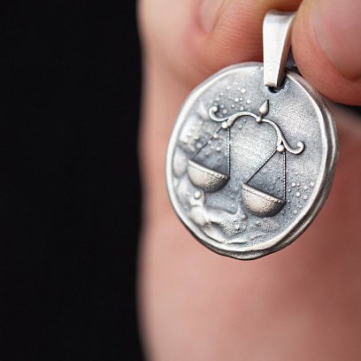 Срібний кулон "Знак зодіаку Терези" 133221терези №5