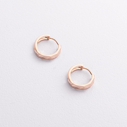 Серьги - кольца в красном золоте с09402 №2