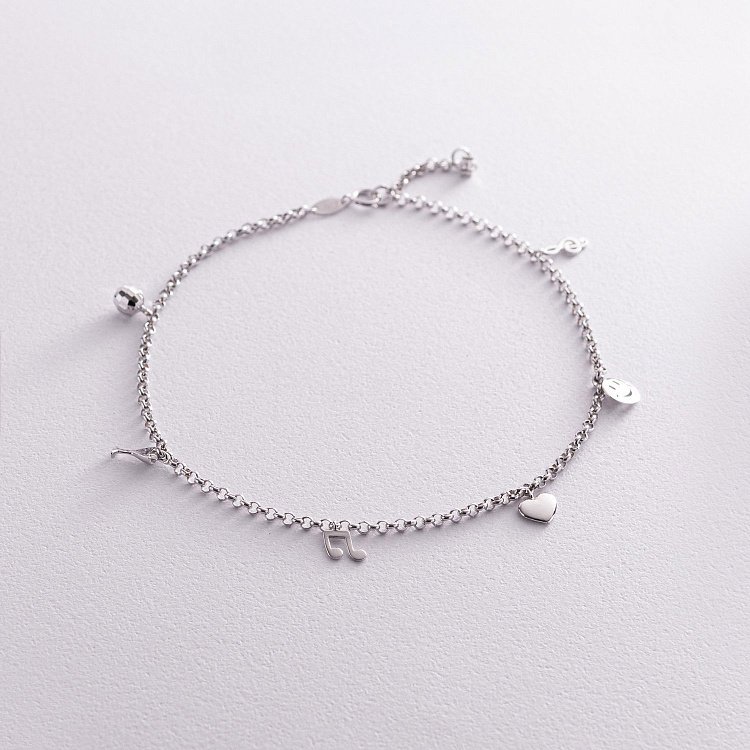 Золотий браслет на ногу (фіаніт) б03030 від ювелірного магазину Онікс