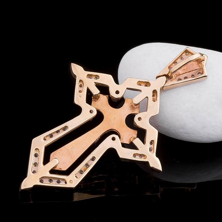 Православний хрестик з фіанітами 503117 від ювелірного магазину Онікс - 1