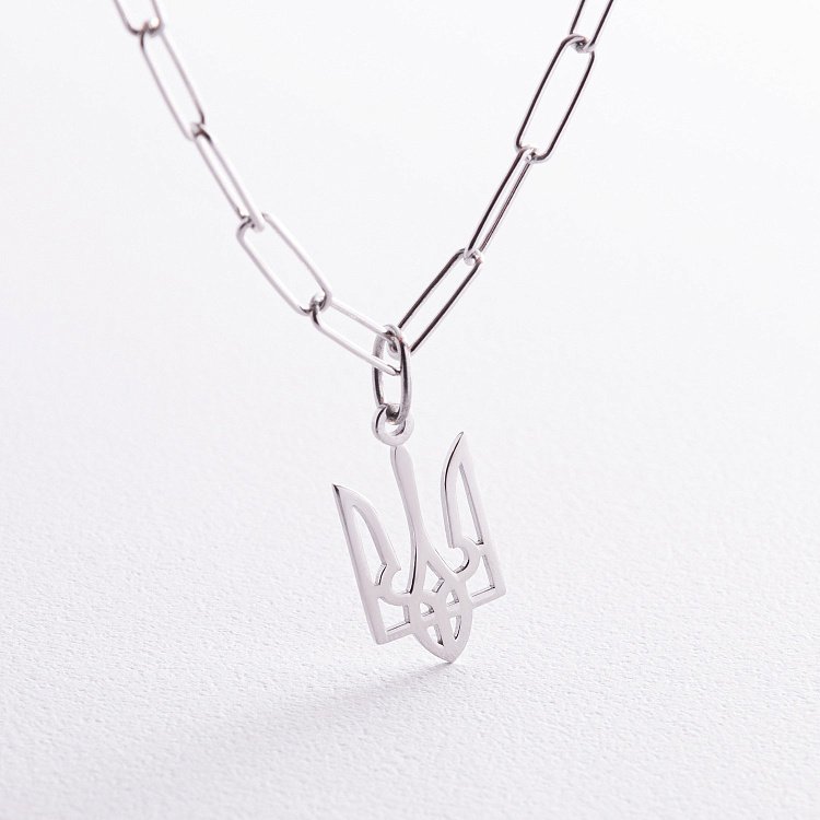 Срібне кольє "Герб України - Тризуб" з перлами 1098 від ювелірного магазину Онікс - 3