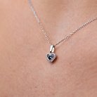 Золота підвіска "Сердечко" з діамантами і сапфірами пб0305cha от ювелирного магазина Оникс - 4