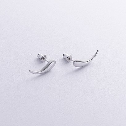 Срібні сережки - пусети "Момент" 122888 №2