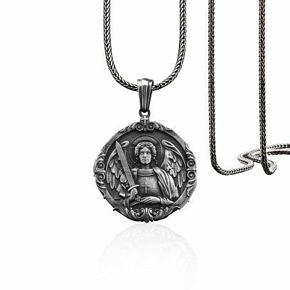Серебряный кулон "Архангел Михаил" 133179 №3