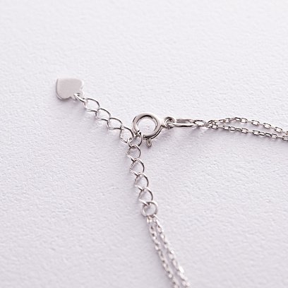 Срібний браслет "Конюшина" з малахітом 141635 №5