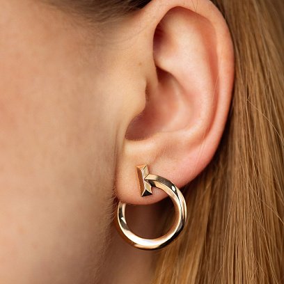 Серьги - пусеты "Evelyn" в красном золоте с08670 №2