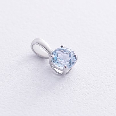 Золотая подвеска с голубым топазом пб0080gl