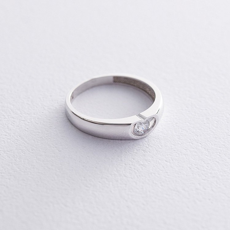 Золотое кольцо Сердце с фианитом к06477 от ювелирного магазина Оникс - 2