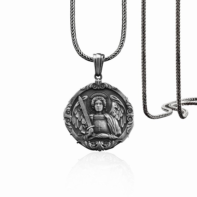 Серебряный кулон "Архангел Михаил" 133179 от ювелирного магазина Оникс - 2