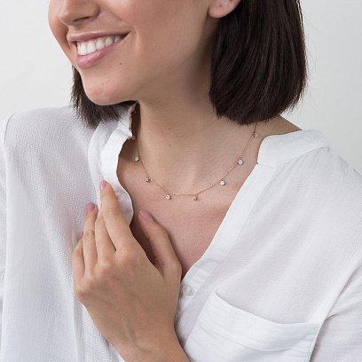 Золоте кольє з фіанітами кол01427 №3