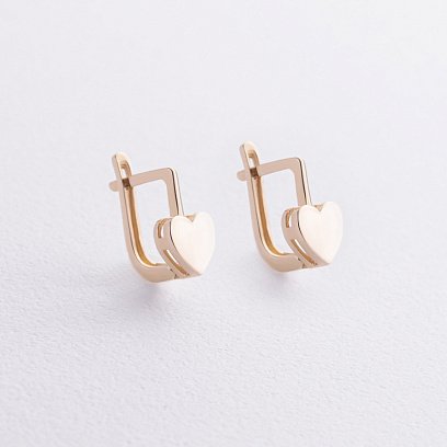 Золотые детские серьги "Сердечки" с09257