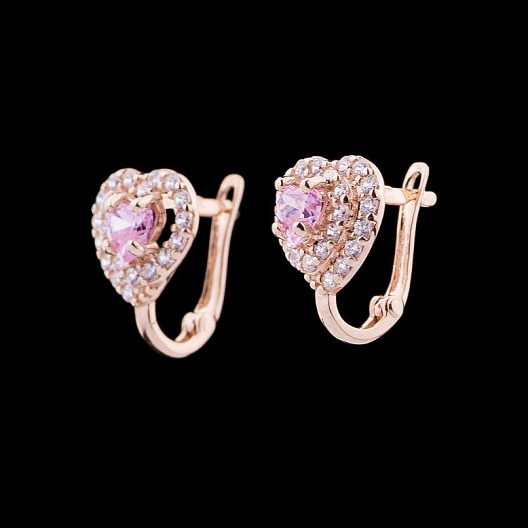 Золоті сережки "Сердечка" с04579 від ювелірного магазину Онікс - 1