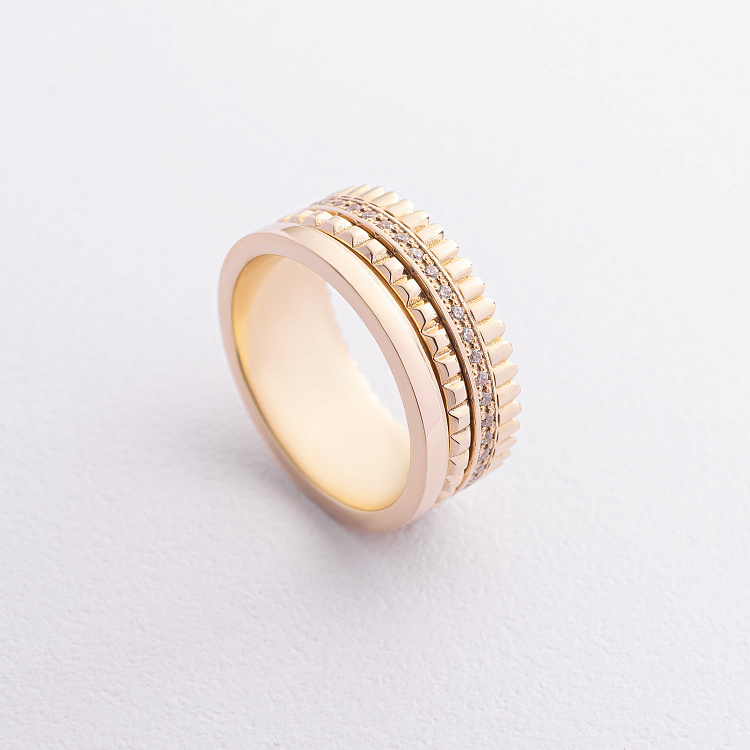 Каблучка "Sharon" з фіанітами (жовте золото) к08352 від ювелірного магазину Онікс - 4