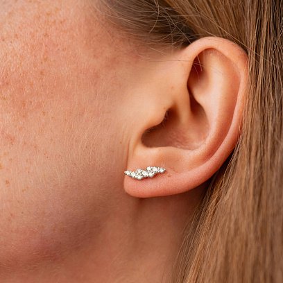 Сережки - пусети "Carla" з фіанітами (біле золото) с09129 №2