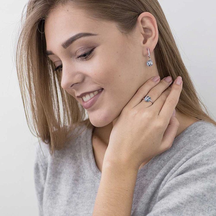 Золота каблучка з топазом і фіанітами t14036042 від ювелірного магазину Онікс - 3