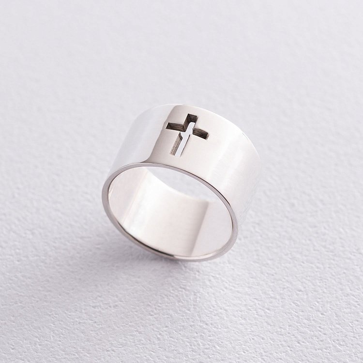 Серебряное кольцо "Крест" 112240 от ювелирного магазина Оникс - 5